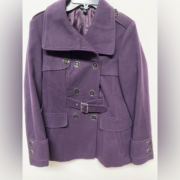 GEORGE GIRLS DEEP PURPLE PEA COAT SIZE LARGE  (12-14) - Picture 5 of 10